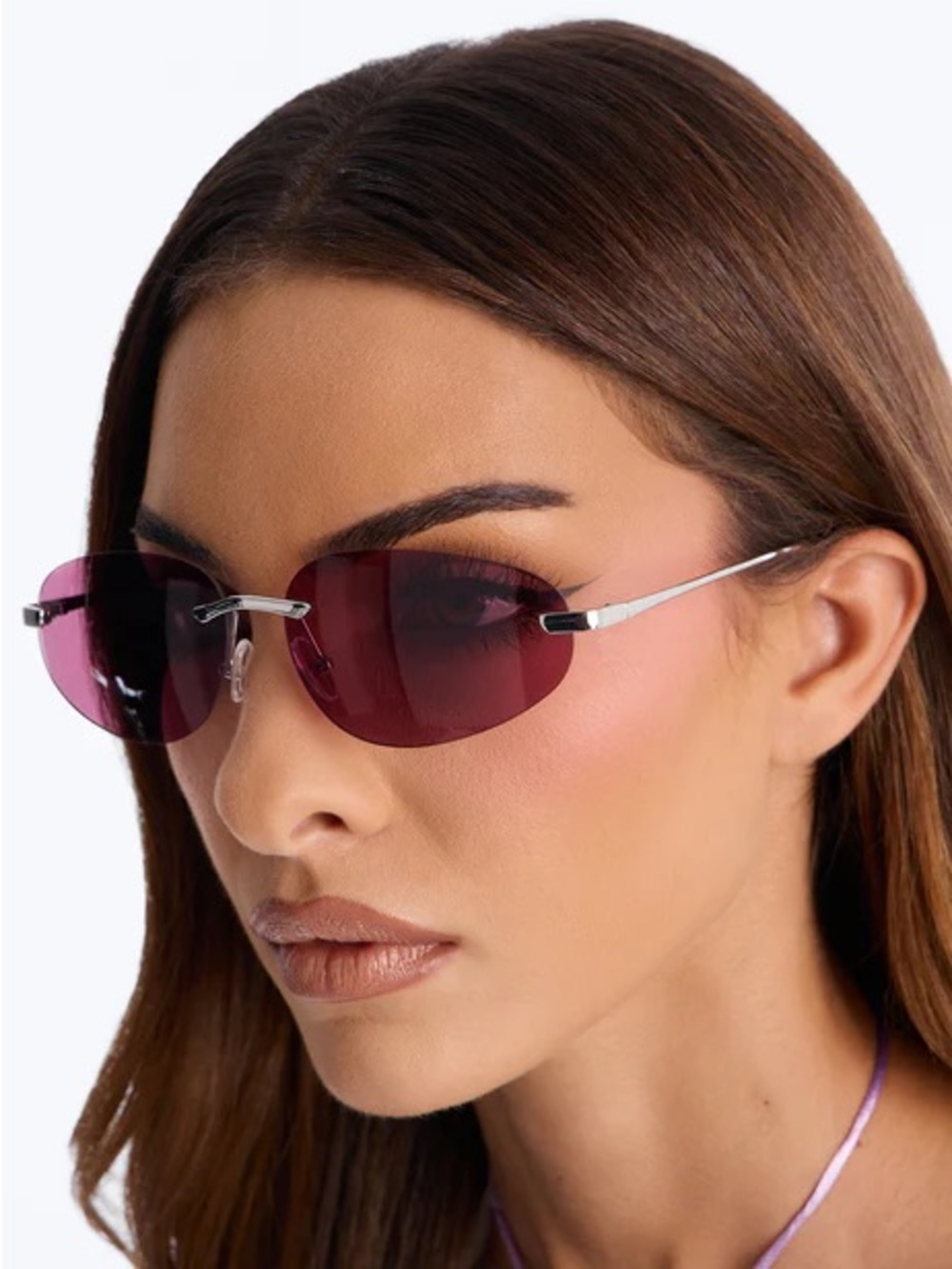 Strike Out Rimless Purple Gradient Sunglasses NEW 🏷️